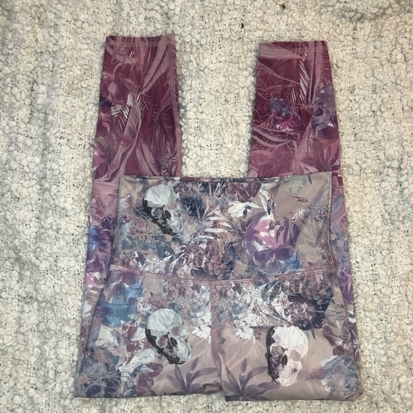 EVOLUTION And Creation Printed Multicolour Skulls Leggings XS - Picture 4 of 6